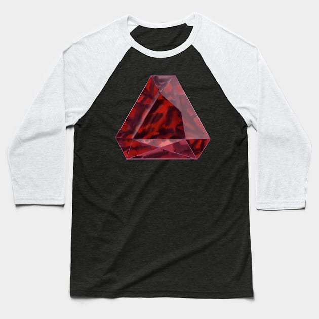 Garnet Crystal January Birthstone Baseball T-Shirt by DesignsBySaxton